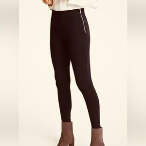 Ann Taylor Black Leggings with Side Zipper